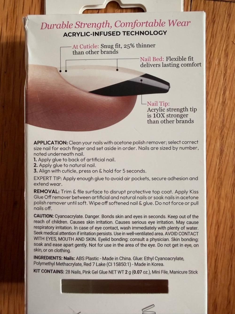 Kiss Press-On Nails Nude Base with Black French Tip - Picture 2 of 3